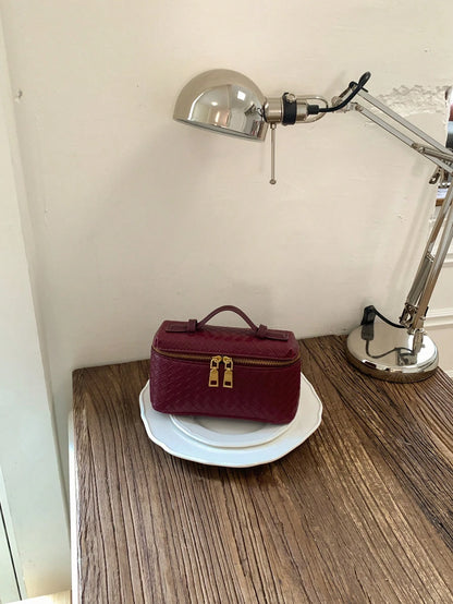 Woven Texture Fashionable Box Bag 2026 Spring/Summer New Shoulder Handbag Crossbody Lunch Box Bag