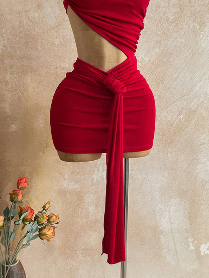 X YERIMUA Soleia Women's Fashionable Red Mini Dress,70s Style Bodycon Summer For Party Club Night Out,Christmas,New Year Holiday,Beach Vacation Outfits,Burgundy Sexy