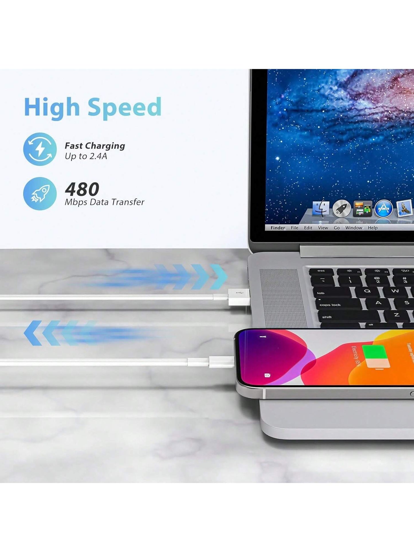 XASMA 1pc/3pcs USB To Lightning Charging Cable, Compatible With IPhone 14/13/12/11 Pro Max/XR/XS/X/8/7/6 Plus/SE/ And Other Devices