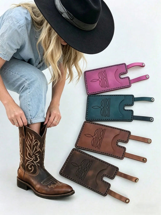 XD Novelty Western Boots Style Wallet- Snap Closure, Compact & Portable Small Wallet, Multifunctional Women's Wallet, Unique Card Holder, Card Case, Coin Purse, Mini Wallet, Ideal For Going Out, Danc
