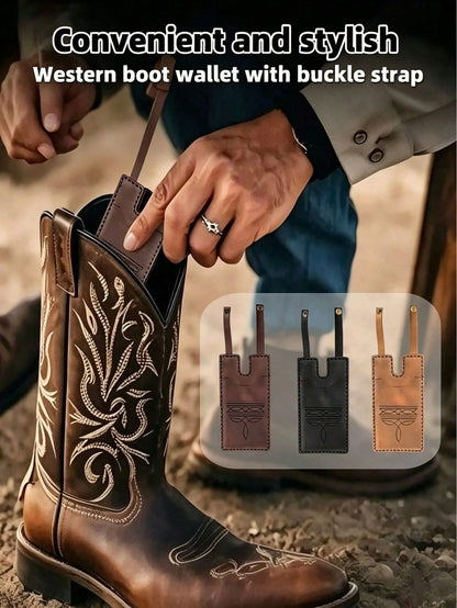XD Novelty Western Boots Style Wallet- Snap Closure, Compact & Portable Small Wallet, Multifunctional Women's Wallet, Unique Card Holder, Card Case, Coin Purse, Mini Wallet, Ideal For Going Out, Danc