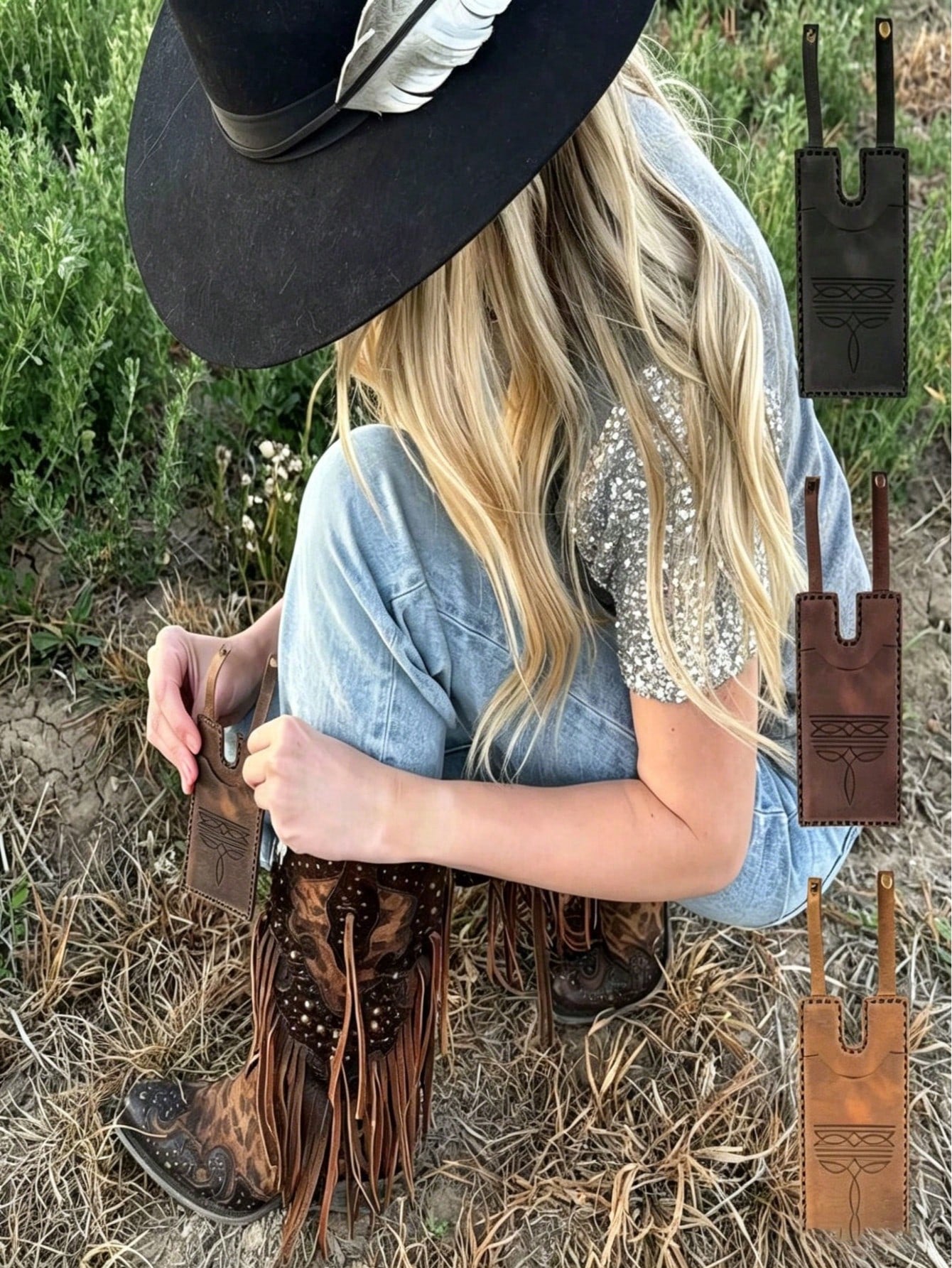 XD Novelty Western Boots Style Wallet- Snap Closure, Compact & Portable Small Wallet, Multifunctional Women's Wallet, Unique Card Holder, Card Case, Coin Purse, Mini Wallet, Ideal For Going Out, Danc