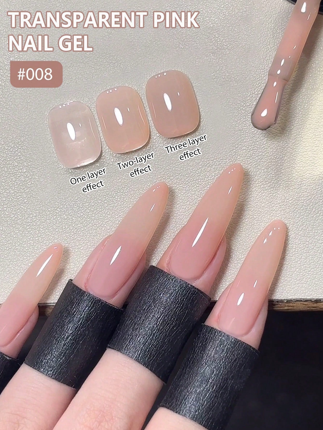 XEIJAYI 1Pc Transparent Pink Gel Nail Polish Gel 15ML Color Gel Nail Polish Long-Lasting Nail Gel Soak Led/UV Gel Nail Polish Nail Art Nail Salon Home Gift For Women