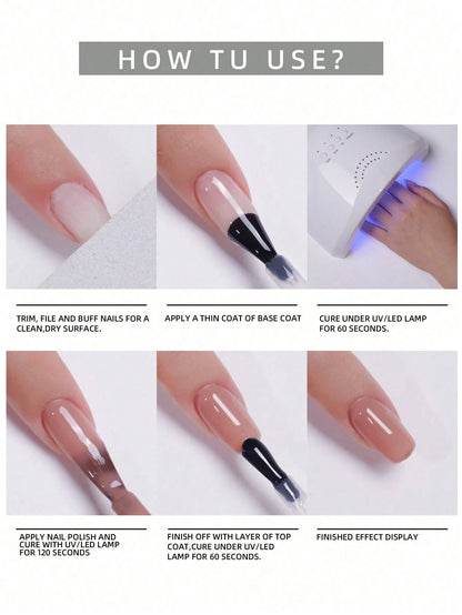 XEIJAYI 1Pc Transparent Pink Gel Nail Polish Gel 15ML Color Gel Nail Polish Long-Lasting Nail Gel Soak Led/UV Gel Nail Polish Nail Art Nail Salon Home Gift For Women