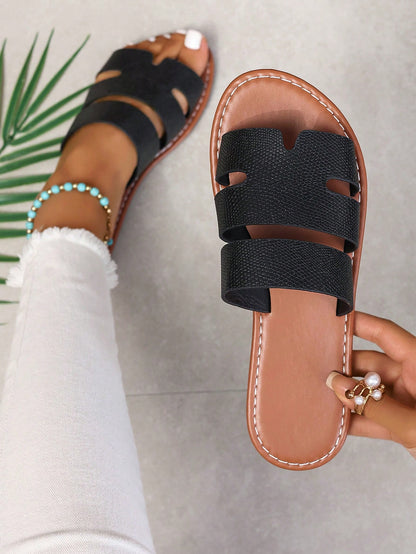 Ximi Ruo New Spring & Summer Women Fashion Casual Strap Outdoor Sandals, Comfortable Flat Slip-On Beach Slide Slippers,Holiday Essential