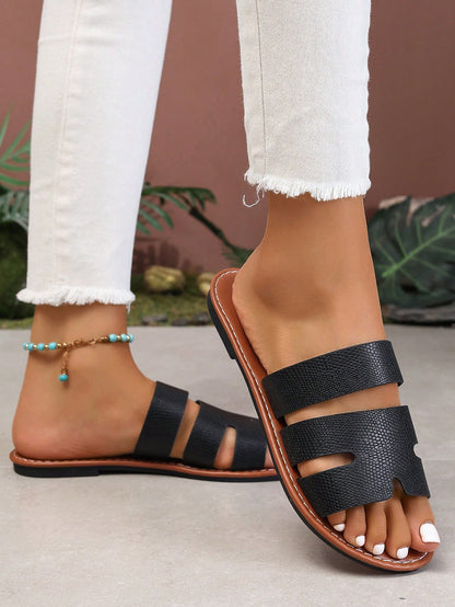 Ximi Ruo New Spring & Summer Women Fashion Casual Strap Outdoor Sandals, Comfortable Flat Slip-On Beach Slide Slippers,Holiday Essential