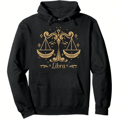Y2K Libra Silhouette Sports Short Sleeve Men's Pullover Hoodie Soft Streetwear Fall Festival Winter