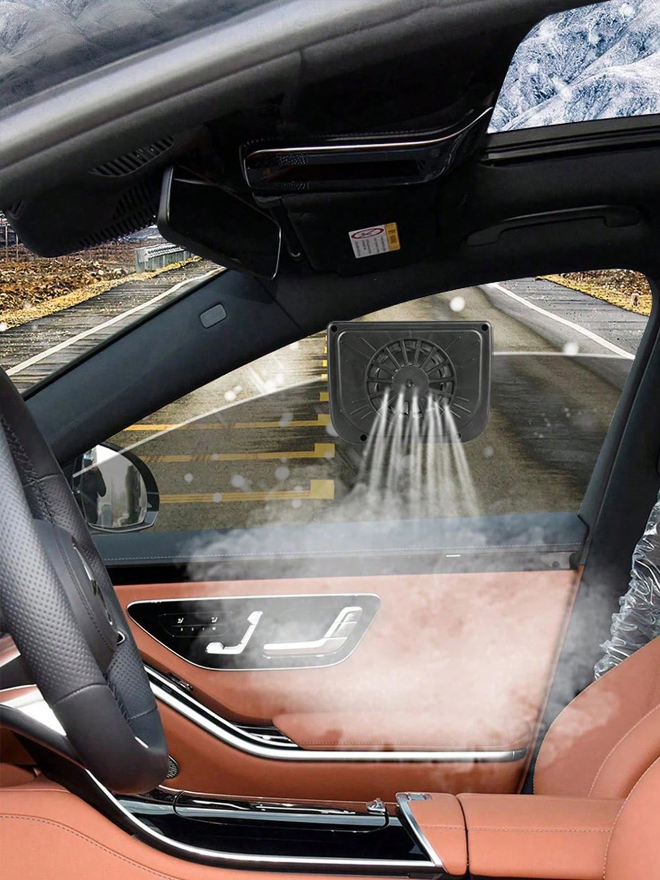 YAIUZGOO Solar Car Exhaust FanCar Ventilation CoolerCompact Solar Car Ventilation FanCar Window Windshield Ventilation System Radiator Cooling FanSummer Cooling FanDeodorizing Ventilation Breathable P