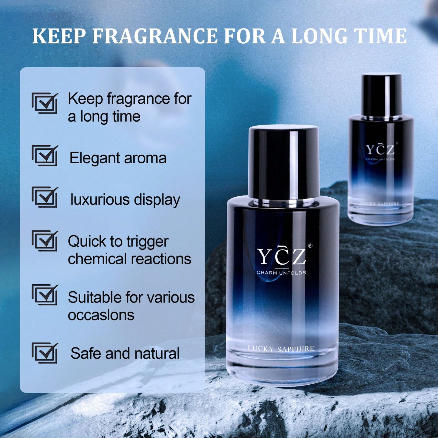 Ycz Lucky Men's Eau De Parfum, With A Long-Lasting, Fresh Citrus Scent, Comes In A Brand-New Round Gift Box. 1.7 Ounces, With Long-Lasting Fragrance. It Makes The Perfect Gift For A Gentleman.