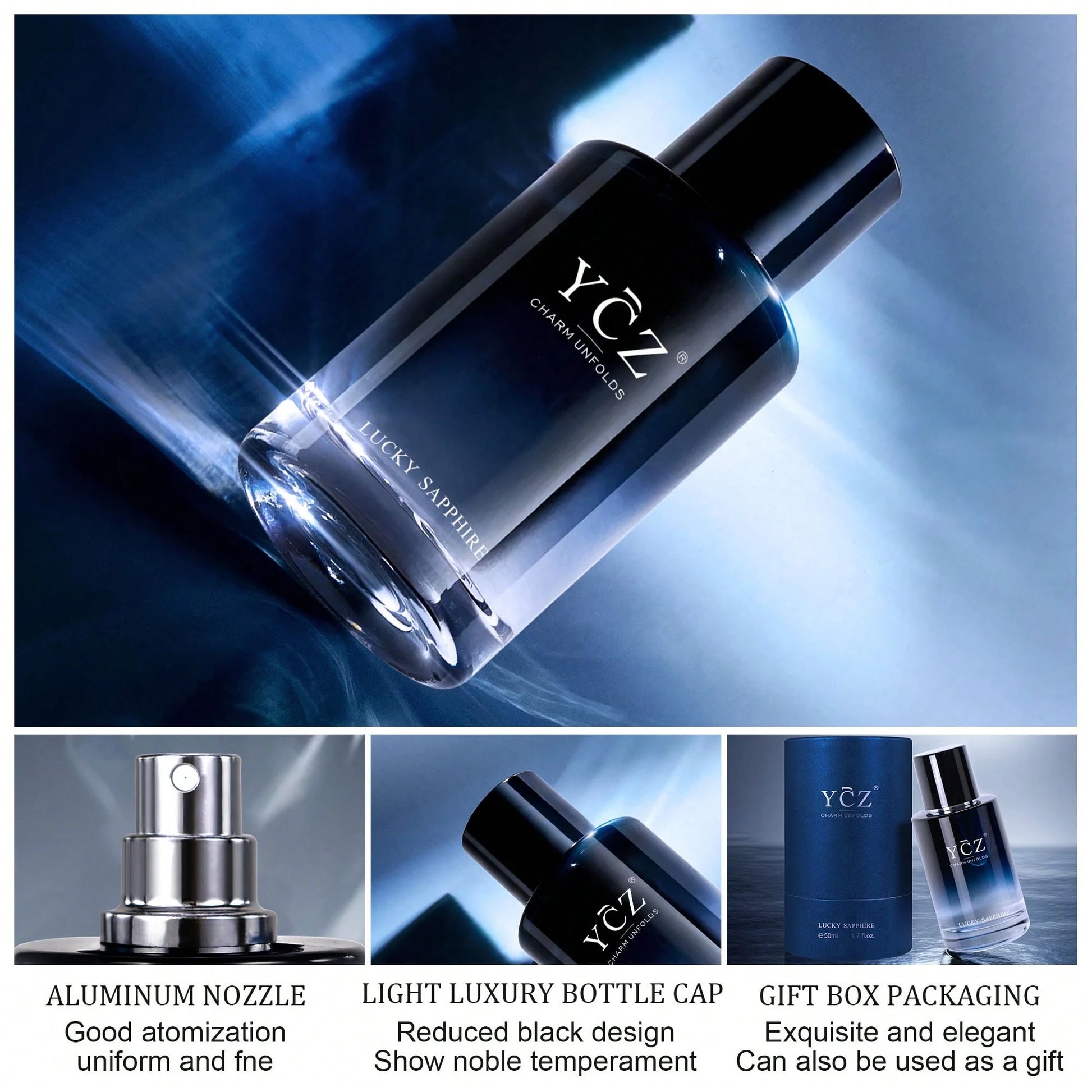 Ycz Lucky Men's Eau De Parfum, With A Long-Lasting, Fresh Citrus Scent, Comes In A Brand-New Round Gift Box. 1.7 Ounces, With Long-Lasting Fragrance. It Makes The Perfect Gift For A Gentleman.