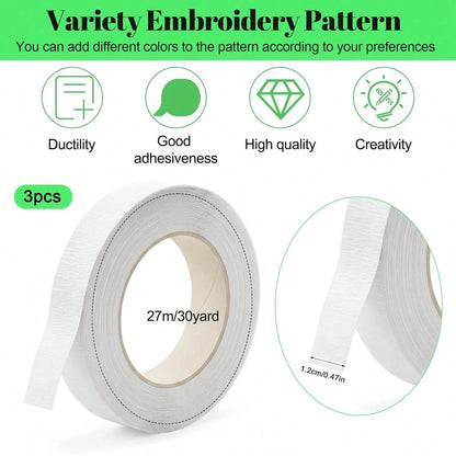 Ymapinc 3 Rolls White Floral Tape, Waterproof Florist Tape For Bouquets| Flower Tapes For Bouquet Stem Wrap, Florist Supplies For Corsages, Wedding