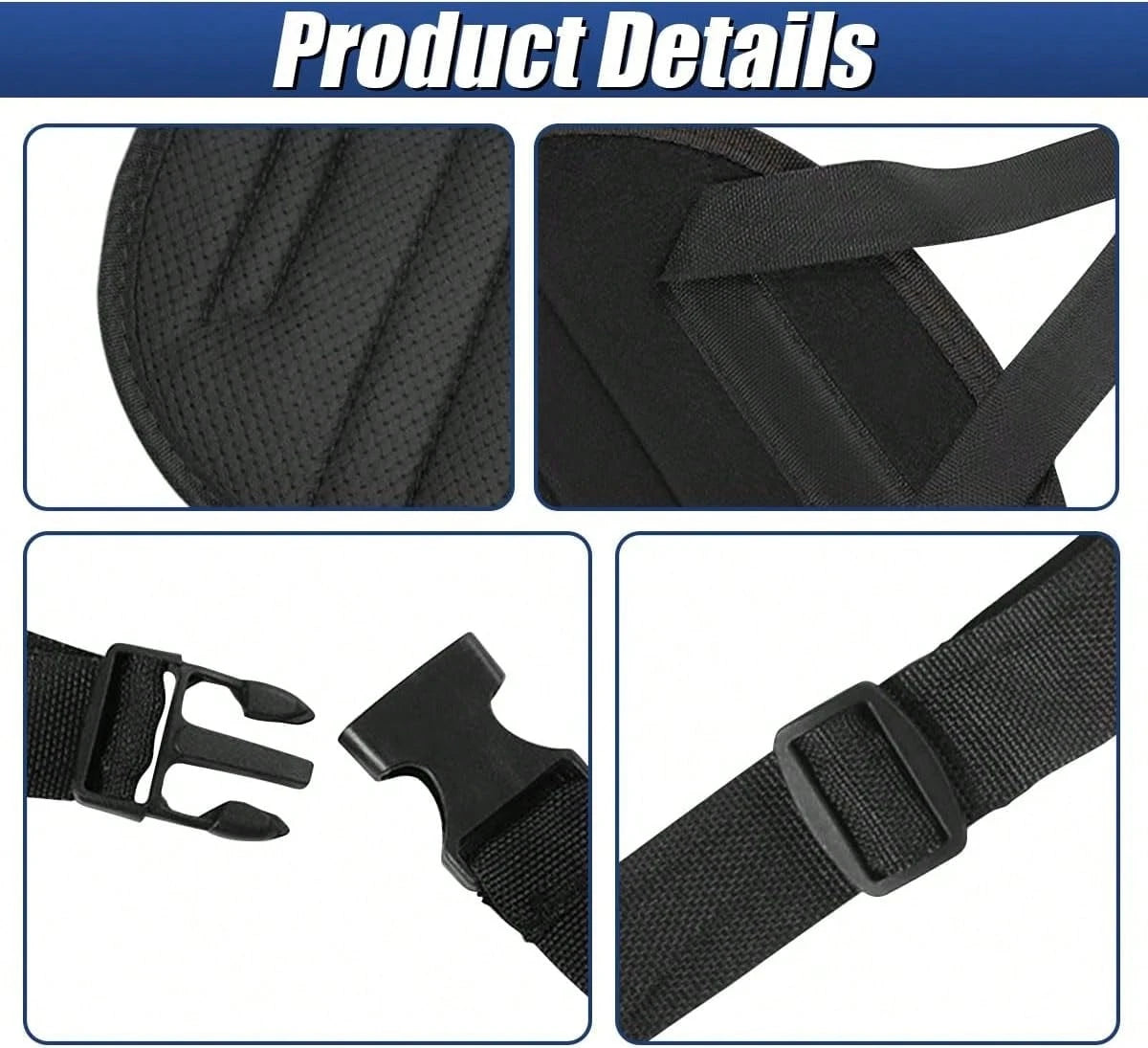 YoRise Car Seat Foot Rest For Adult, Auto Rear Seat Hanging Supportive Foot Hammock With Adjustable Strap, Portable Vehicle Footrest Pad For Air Travel, Office Use, And Car Trips (BL-Oxford)