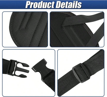 YoRise Car Seat Foot Rest For Adult, Auto Rear Seat Hanging Supportive Foot Hammock With Adjustable Strap, Portable Vehicle Footrest Pad For Air Travel, Office Use, And Car Trips (BL-Oxford)