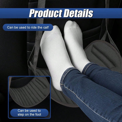 YoRise Car Seat Foot Rest For Adult, Auto Rear Seat Hanging Supportive Foot Hammock With Adjustable Strap, Portable Vehicle Footrest Pad For Air Travel, Office Use, And Car Trips (BL-Oxford)