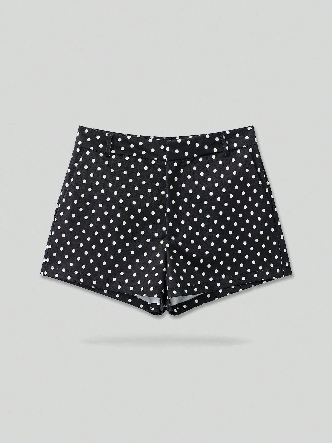 YROOE Women's Polka Dot Low Waist Shorts, Suitable For Spring, Summer And Autumn Black