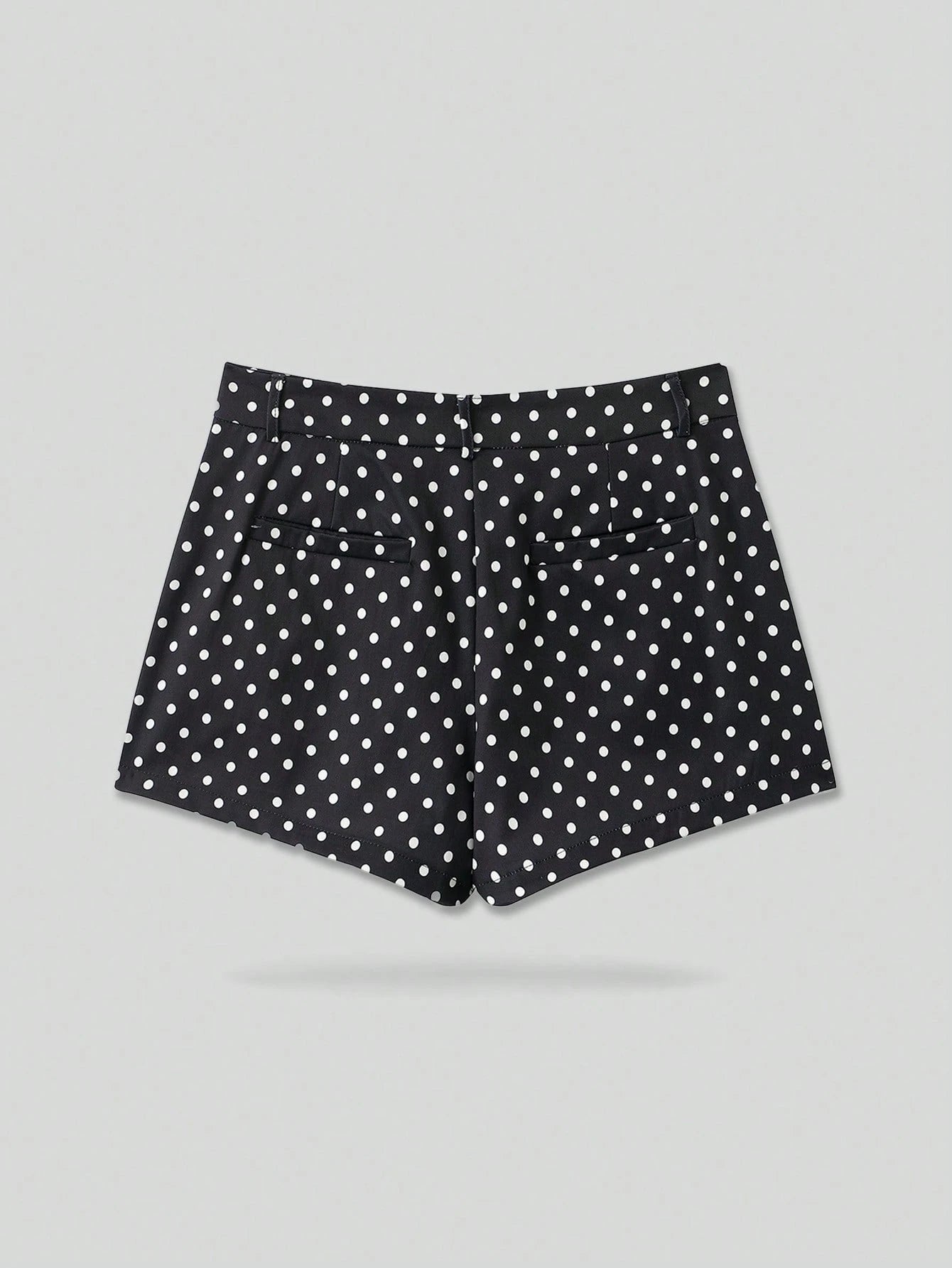 YROOE Women's Polka Dot Low Waist Shorts, Suitable For Spring, Summer And Autumn Black