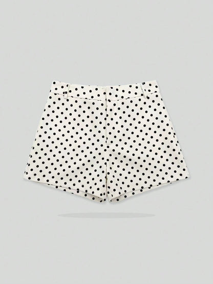 YROOE Women's Polka Dot Low Waist Shorts, Suitable For Spring, Summer And Autumn Black