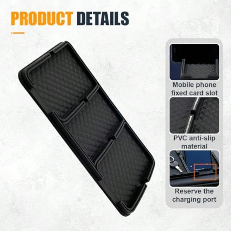 ZCar Dashboard Mat Anti-Slip Strong Gripping Automotive Center Console Tray Multifunctional Vehicle Interior Storage Holder Pad For Key GPS Sunglass Smartphone Ordinary1