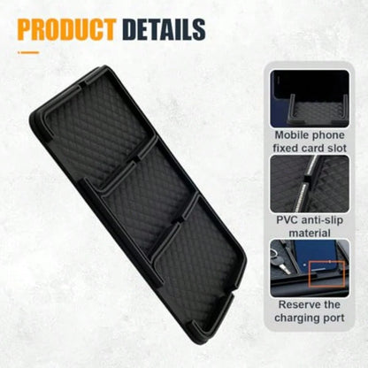 ZCar Dashboard Mat Anti-Slip Strong Gripping Automotive Center Console Tray Multifunctional Vehicle Interior Storage Holder Pad For Key GPS Sunglass Smartphone Ordinary1