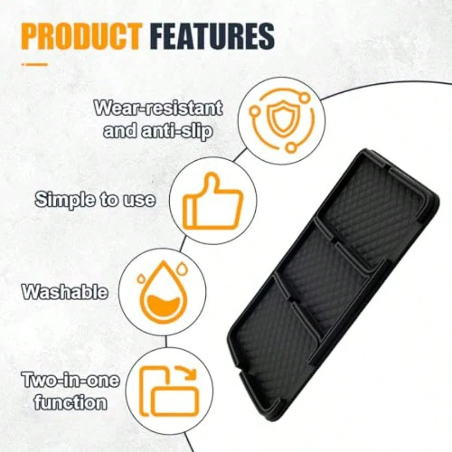 ZCar Dashboard Mat Anti-Slip Strong Gripping Automotive Center Console Tray Multifunctional Vehicle Interior Storage Holder Pad For Key GPS Sunglass Smartphone Ordinary1