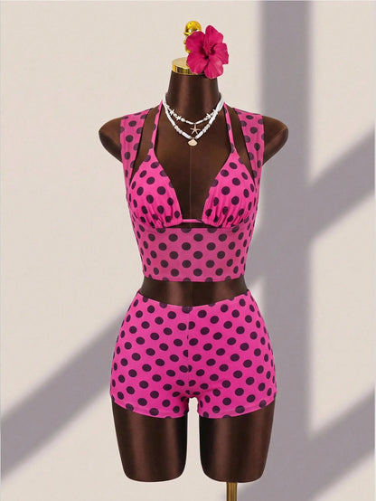 Zestiva 2026 New Summer Beach 3 PiecesPolka Dot Print Women's Swimsuit Set