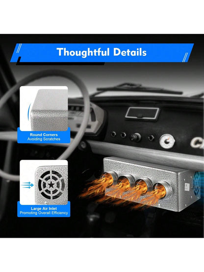 ZhdnBhnos LINSIE Universal Under Dash Heater Defroster+Speed Switch Car Truck 4 Ports 12V The Best Gift/Present For Family&Friends Happy Christmas