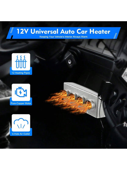 ZhdnBhnos LINSIE Universal Under Dash Heater Defroster+Speed Switch Car Truck 4 Ports 12V The Best Gift/Present For Family&Friends Happy Christmas