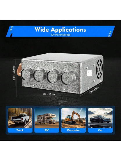ZhdnBhnos LINSIE Universal Under Dash Heater Defroster+Speed Switch Car Truck 4 Ports 12V The Best Gift/Present For Family&Friends Happy Christmas