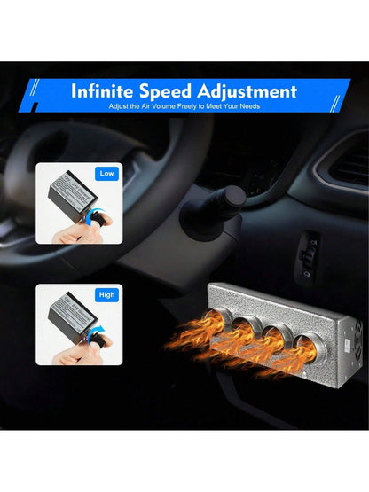 ZhdnBhnos LINSIE Universal Under Dash Heater Defroster+Speed Switch Car Truck 4 Ports 12V The Best Gift/Present For Family&Friends Happy Christmas