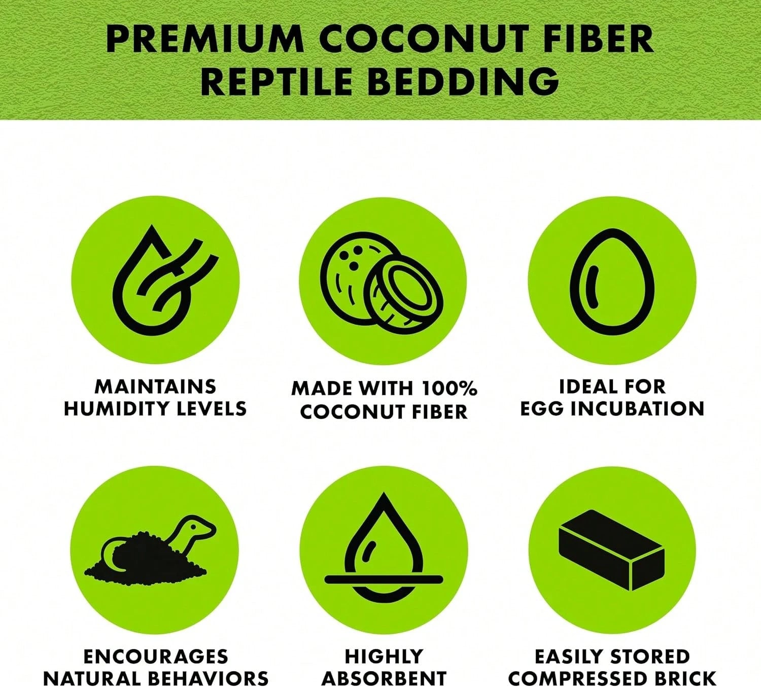 Zilla Coconut Husk Brick, Organic Bedding For Reptiles, Made With 100% Coconut Fiber, Ideal For Tropical Habitats And Egg Incubation