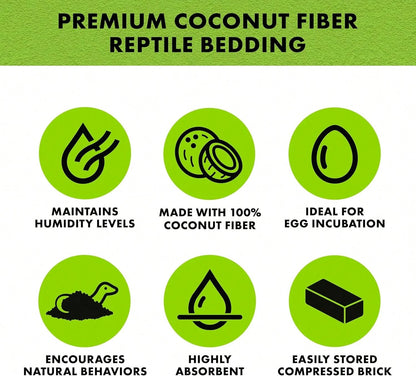 Zilla Coconut Husk Brick, Organic Bedding For Reptiles, Made With 100% Coconut Fiber, Ideal For Tropical Habitats And Egg Incubation