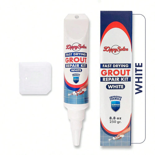 ZippySolve Tile Grout, Repair Kit, Restore &Amp; Renew Tile Joints Line, Fast Drying Grout Paint Squeeze Tube For Bathroom Shower Kitchen Floor, Waterproof (88 Oz, White)