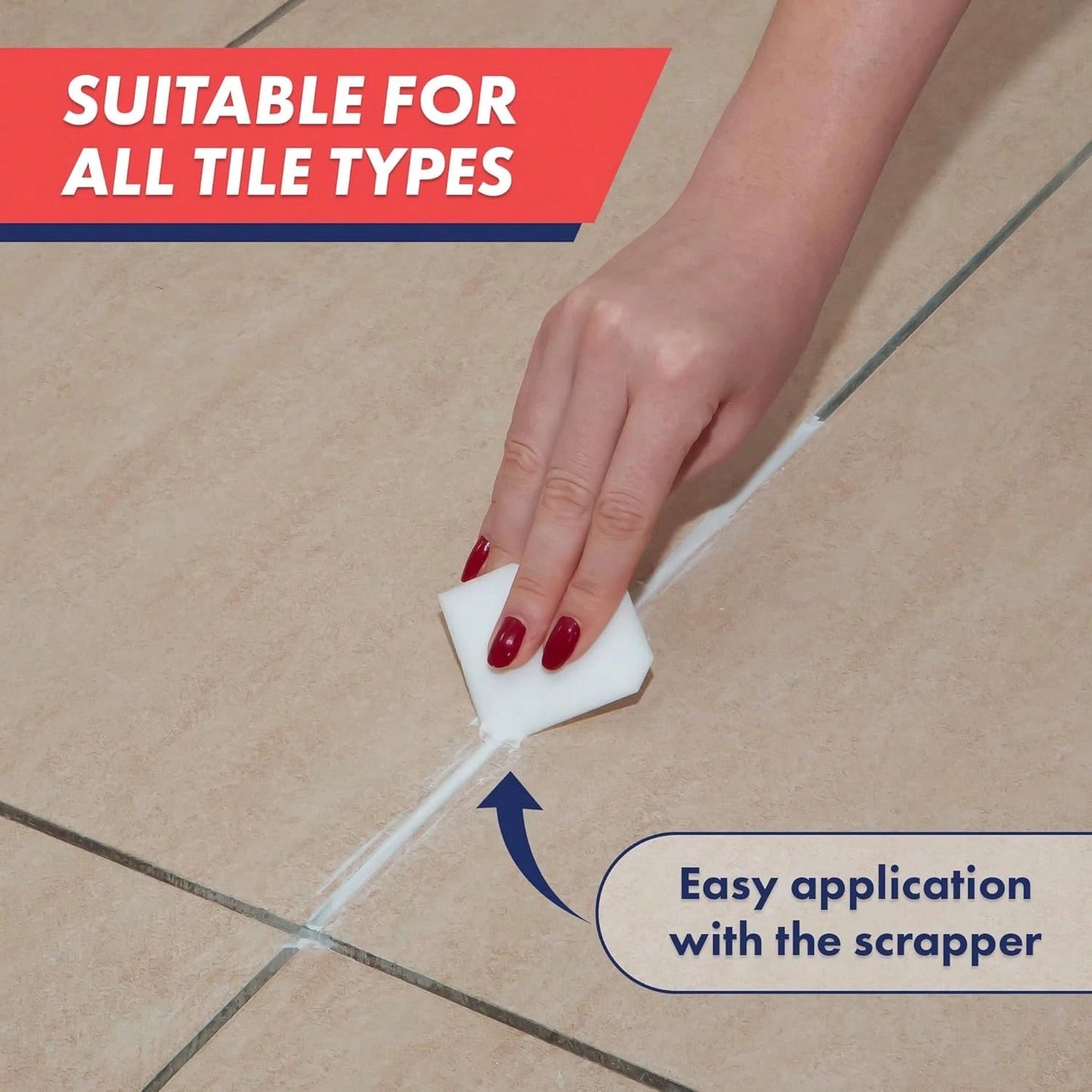 ZippySolve Tile Grout, Repair Kit, Restore &Amp; Renew Tile Joints Line, Fast Drying Grout Paint Squeeze Tube For Bathroom Shower Kitchen Floor, Waterproof (88 Oz, White)