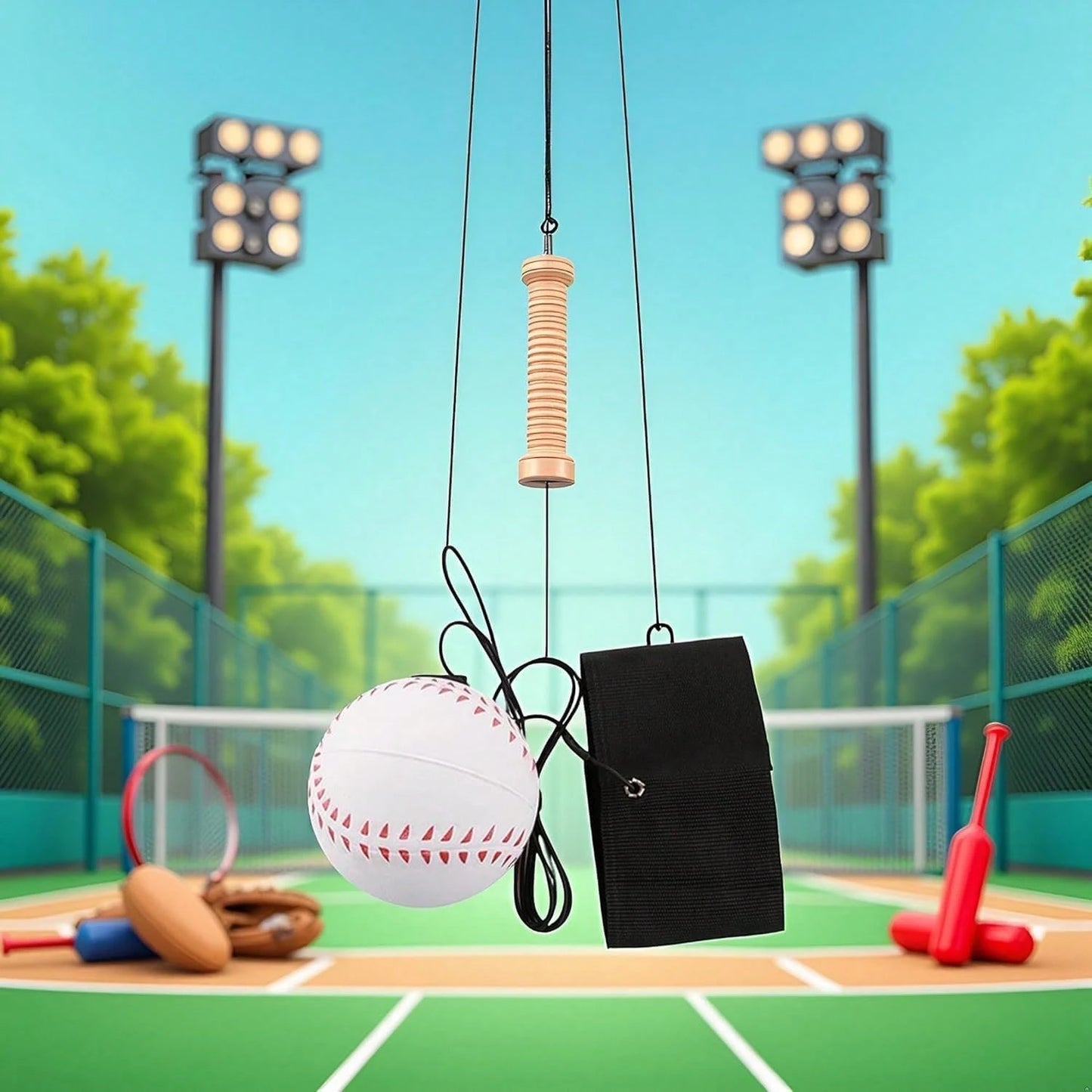ZLmoue Sports Wrist Return Ball, Baseball With Elastic String, Exercise And Play, Sports Reaction Balls (White)