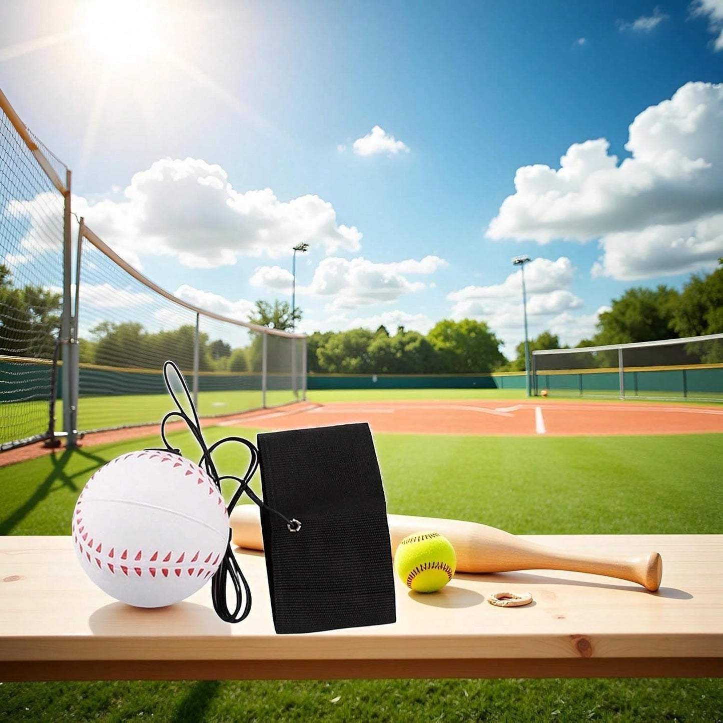 ZLmoue Sports Wrist Return Ball, Baseball With Elastic String, Exercise And Play, Sports Reaction Balls (White)