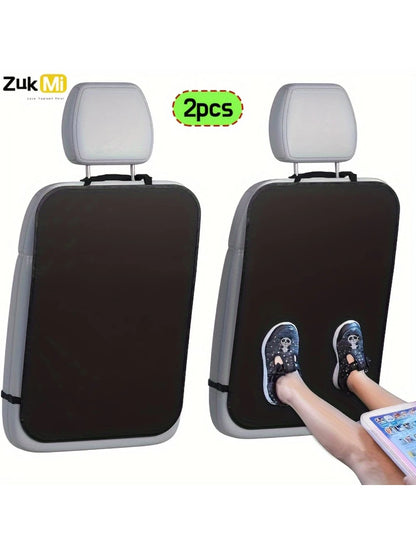 ZukMi 2 Packs Auto Seat Back Kick Protectors, Large Kick Mats For Car, Waterproof Automotive Car Back Seat Cover Protect From Dirt, Mud, Stains, Scratches